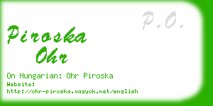 piroska ohr business card